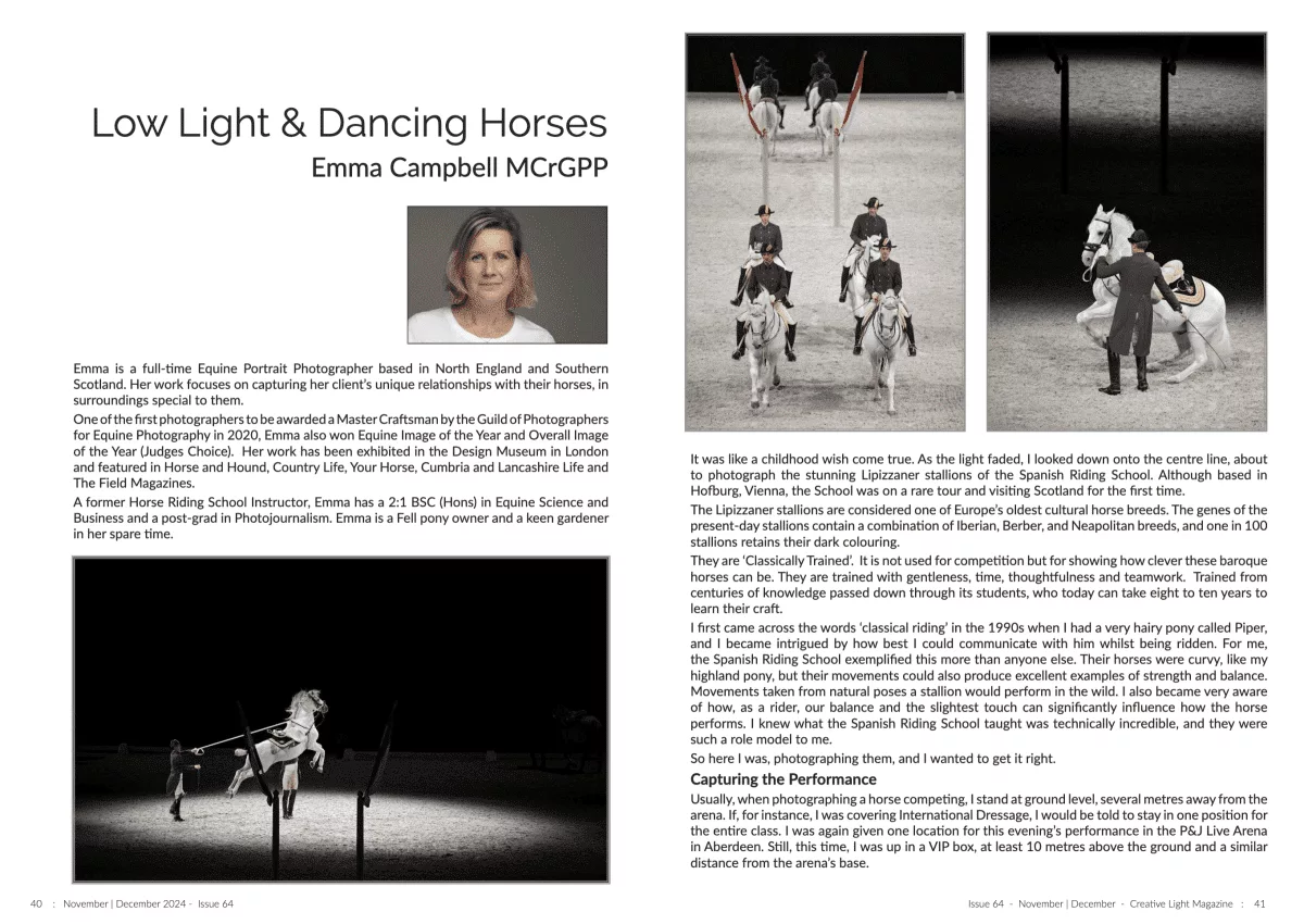 Creative Light Magazine - Low Light and Dancing Horses, by Emma Campell.