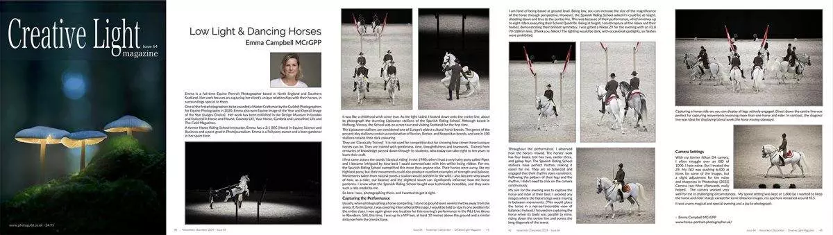 Spanish Riding School - photographing stallions in low light