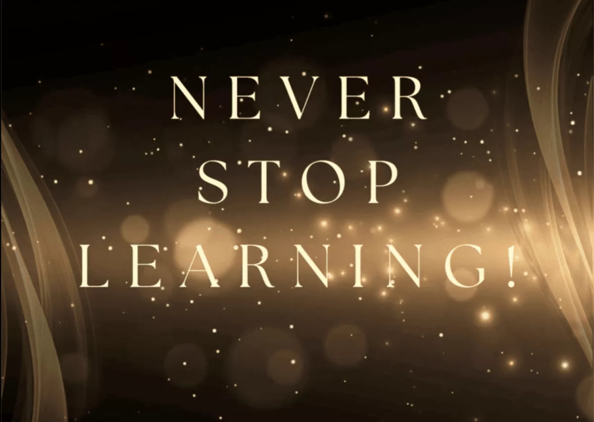 Never stop learning banner - Emma Campbell
