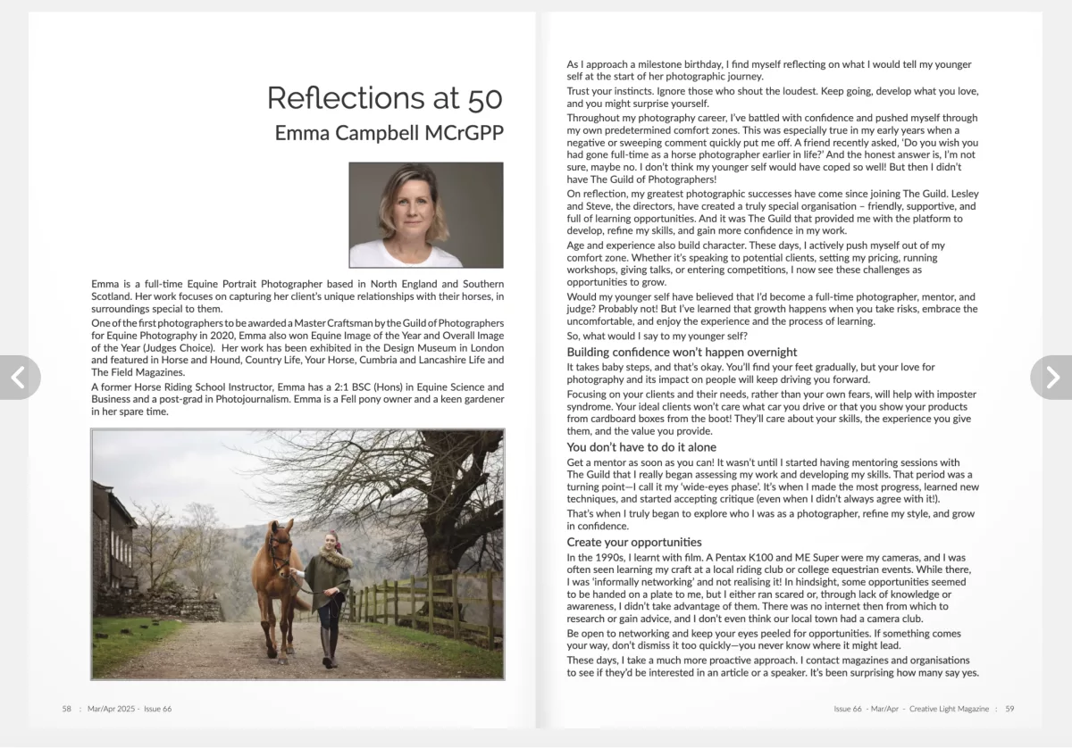 Creative Light Magazine- Reflections of a Horse Photographer at 50!